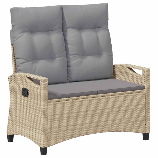 vidaXL Ławka ogrodowa z poduszką Beżowy i jasnoszary 105 x 60 x 112 cm