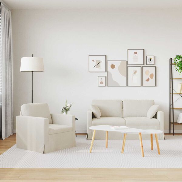 vidaXL Zestaw Sof 2 pcs Kremowy 158 x 78 x 80 cm Aksamit