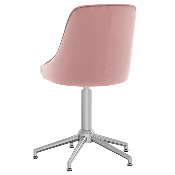 vidaXL Obrotowe krzesło stołowe, r&oacute;żowe, obite aksamitem