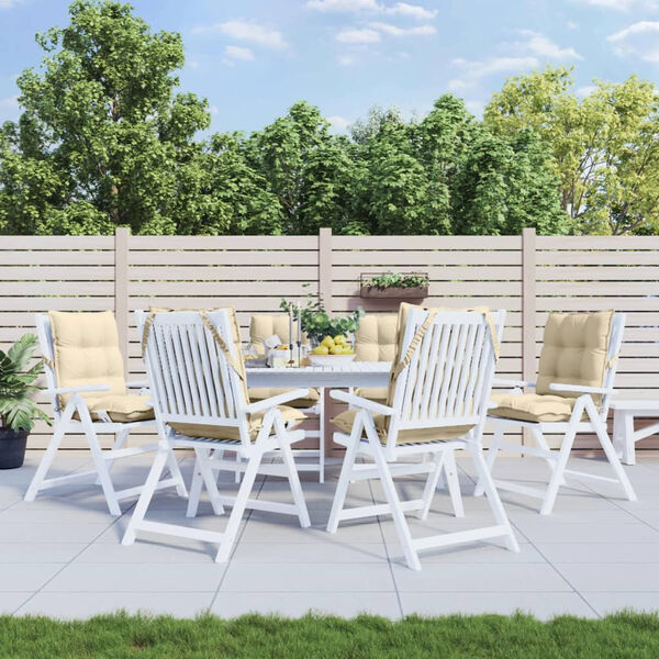 vidaXL Poduszki na krzesła z niskim oparciem, 6 szt., beżowe