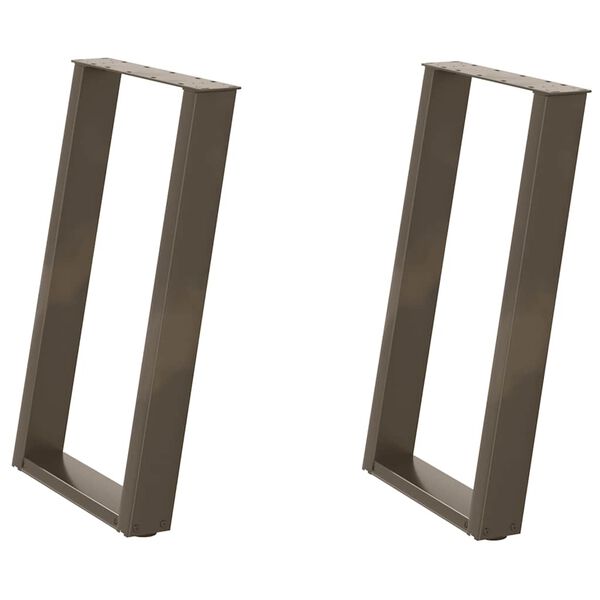 vidaXL Nogi do stołu jadalnego w kształcie litery U 2 szt. Naturalna stal 60x(72-73) cm Stal