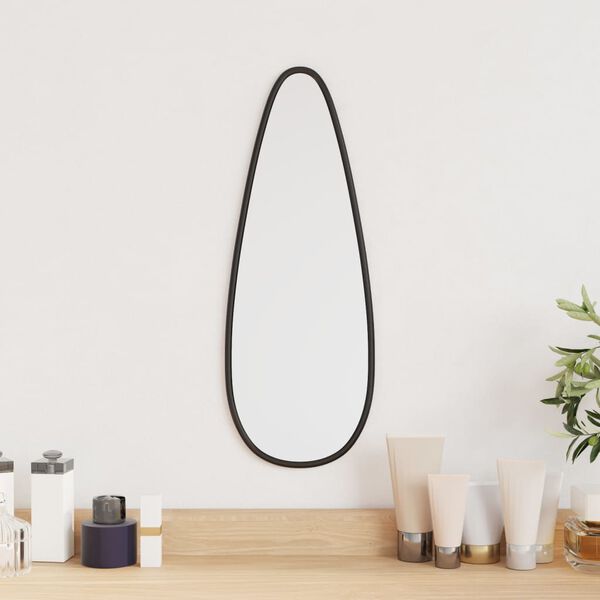 vidaXL Lustro ścienne, czarne, 40x15 cm