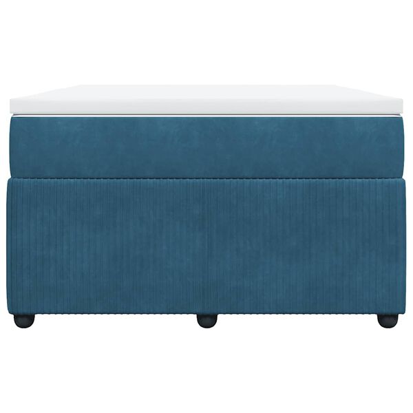 vidaXL Ł&oacute;żko kontynentalne z materacem, ciemnoniebieskie, 120x200 cm