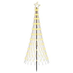 vidaXL Choinka świąteczna LED 180 cm 230 LED Ciepła biel Żelazo Czarny