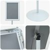 vidaXL Stojak na plakaty Srebrny 33 x 33 x 126 cm PVC i stal