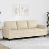 vidaXL 3-osobowa sofa, kremowa, 180 cm, sztuczna sk&oacute;ra