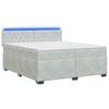 vidaXL Ł&oacute;żko Box Spring z materacem i LED jasnoszary 200 x 200 cm