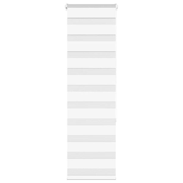 vidaXL Roleta zebra, biała, szerokość tkaniny 40,9 cm, poliester