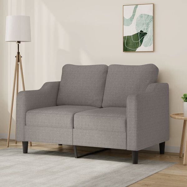 vidaXL Sofa 2-osobowa, kolor taupe, 120 cm, tapicerowana tkaniną