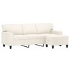 vidaXL 3-osobowa sofa z podn&oacute;żkiem, kremowa, 180 cm, sztuczna sk&oacute;ra