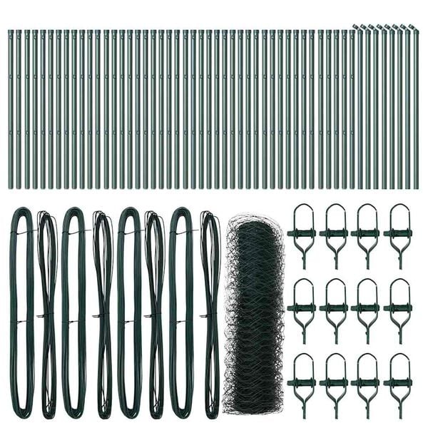 vidaXL Słupek ogrodzeniowy. Zielony 100 x 0,4 m (siatka 50 mm)