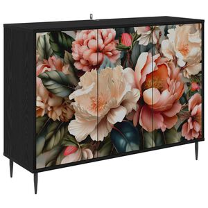 vidaXL Bufet BORNE Czarny dąb 102 x 33 x 76 cm Drewno inżynieryjne