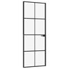 vidaXL Drzwi wewnętrzne, czarne, 76x201,5 cm, szkło i aluminium