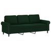 vidaXL 3-osobowa sofa z poduszkami, ciemnozielona, 180 cm, aksamit