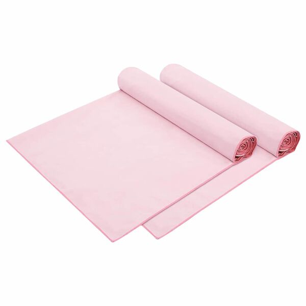 vidaXL Ręczniki na leżak 2 pcs R&oacute;żowy 210 x 75 cm Poliester i poliamid