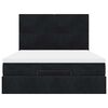 vidaXL Rama ł&oacute;żka otomana z materacami, czarna, 140x200 cm, aksamit
