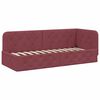 vidaXL Rama ł&oacute;żka narożnego Czerwone wino 80 x 200 cm tkanina