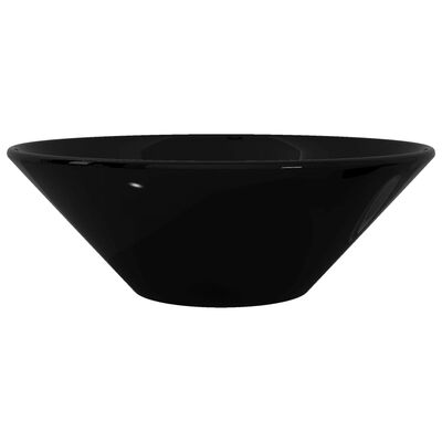 vidaXL Umywalka łazienkowa, ceramiczna, czarna, okrągła