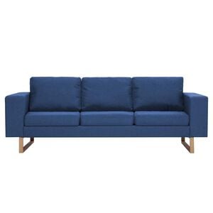 vidaXL 3-osobowa sofa tapicerowana tkaniną, niebieska