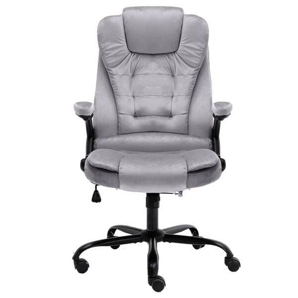 vidaXL Krzesło biurowe, jasnoszare, tapicerowane aksamitem