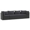 vidaXL 4-częściowa sofa ogrodowa, poduszki, rattan PE, czarna