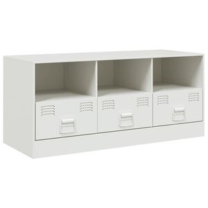 vidaXL Szafka pod telewizor, biała, 99x39x44 cm, stalowa