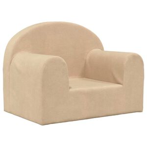 vidaXL Sofa dziecięca, kremowa, miękki plusz