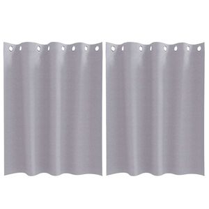 vidaXL Firany blackout z k&oacute;łkami 2 pcs Metaliczny Szary 140 x 140 cm