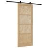 vidaXL Drzwi przesuwne Naturalny i czarny 86 x 211 cm