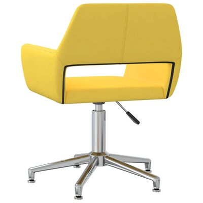 vidaXL Obrotowe krzesło stołowe, żółte, obite tkaniną