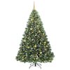 vidaXL Sztuczna choinka z 300 diodami LED Zielony 210 cm PE i PVC
