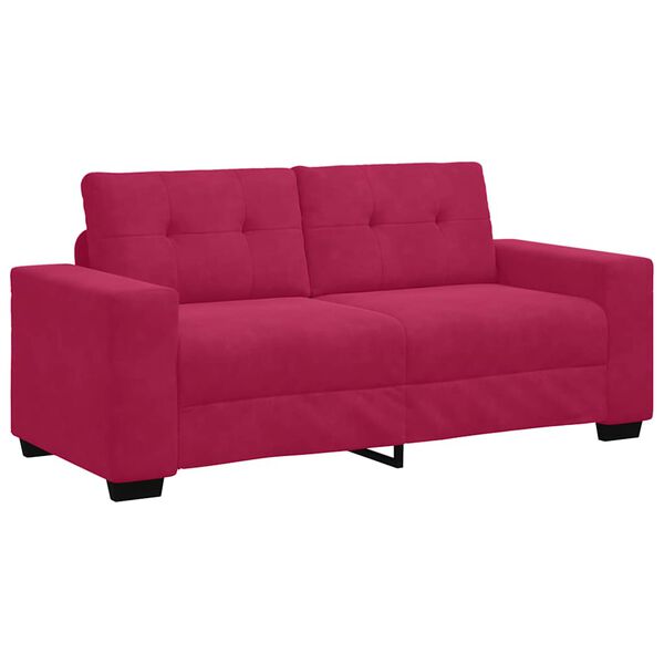 vidaXL Sofa dwuosobowa, wino czerwone, 180x77x82 cm, aksamit