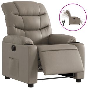 vidaXL Elektryczny fotel rozkładany, cappuccino, obity sztuczną sk&oacute;rą