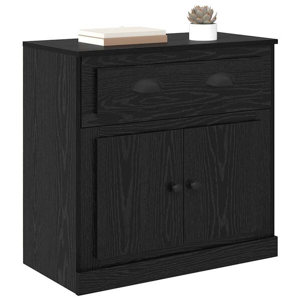 vidaXL Highboard z szufladą Czarny Dąb 70 x 35,5 x 67,5 cm