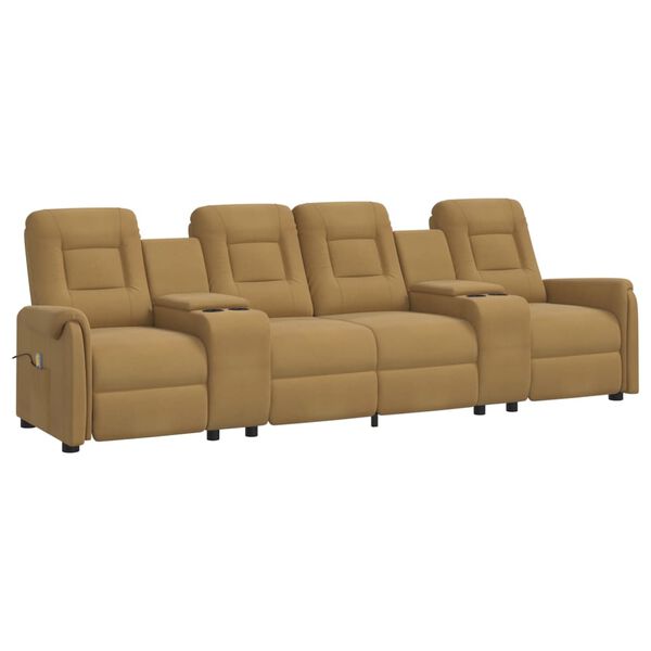 vidaXL Rozkładany fotel masujący z uchwytem, 4-os., taupe