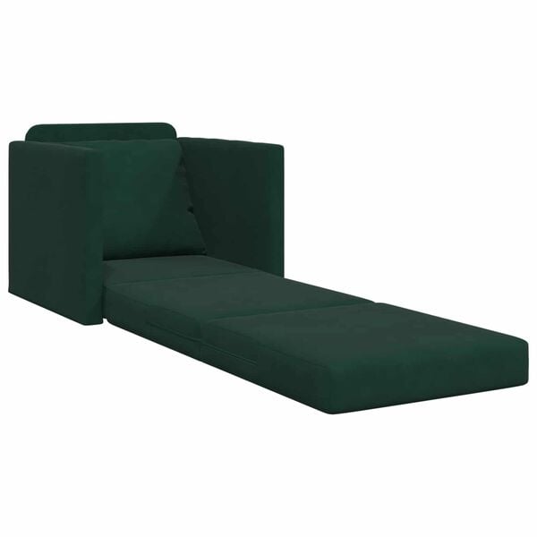 vidaXL Sofa Bed 60cm Ciemna zieleń Aksamit