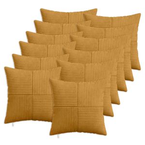 vidaXL Poszewka na poduszkę 12 szt. ALMELO ż&oacute;łty 40 x 40 cm sztruks