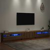 vidaXL Szafka pod TV z oświetleniem LED, dąb artisan, 300x35x40 cm