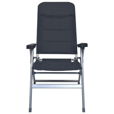 vidaXL Rozkładane krzesła ogrodowe, 2 sztuki, aluminiowe, czarne