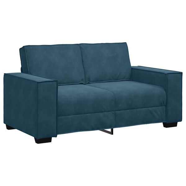 vidaXL Sofa 2-osobowa, niebieski, 160x78x84 cm, tapicerowana aksamitem