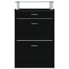 vidaXL Szafka na buty, czarna, 63x24x104 cm, materiał drewnopochodny