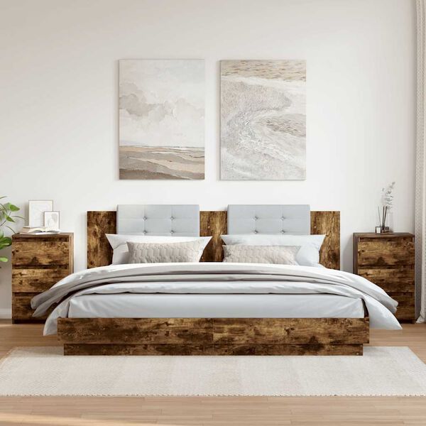 vidaXL Szafki nocne, 2 szt., przydymiony dąb, 40x35x62,5 cm