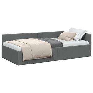 vidaXL Rama ł&oacute;żka narożnego Ciemnoszary 80 cm x 200 cm tkanina