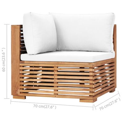 vidaXL 2-os. sofa ogrodowa z poduszkami, lite drewno tekowe