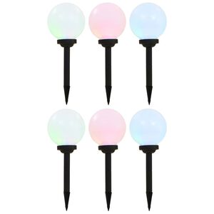 vidaXL Lampy solarne do ogrodu, 6 szt., LED, kuliste, 20 cm, RGB