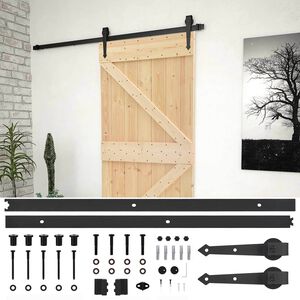 vidaXL Drzwi przesuwne 90 x 210 cm Lite drewno sosnowe