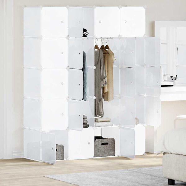 vidaXL Regał kostkowy z 20 przegrodami z drążkami na wieszaki, PP