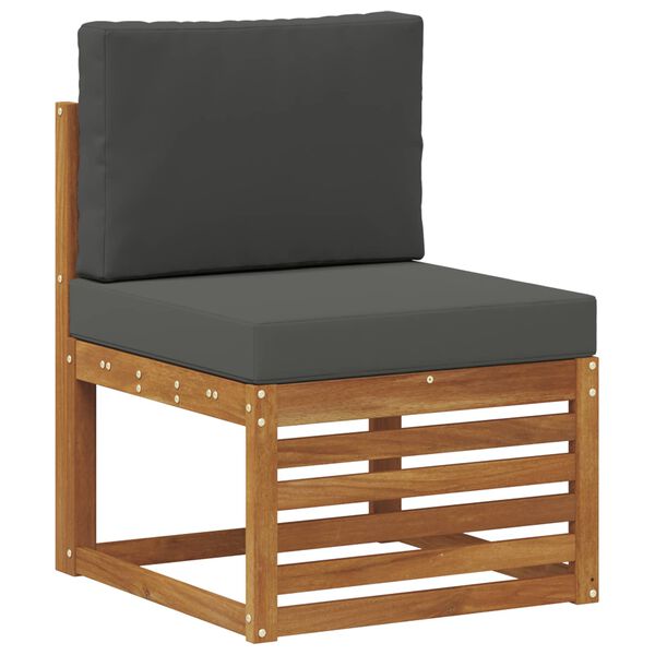 vidaXL Zestawy sof 6 pcs Naturalny i Antracytowy Lite Drewno Akacji