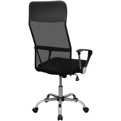 vidalXL Krzesło biurowe w połowie PU 61,5x60 cm Czarne