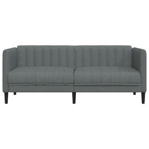 vidaXL Sofa 2-osobowa, ciemnoszara, tapicerowana tkaniną